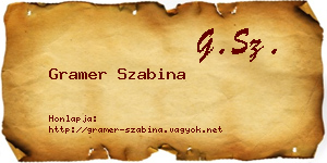 Gramer Szabina névjegykártya