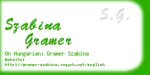 szabina gramer business card